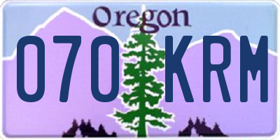 OR license plate 070KRM