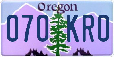 OR license plate 070KRO