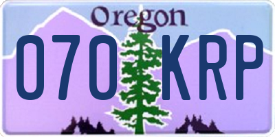 OR license plate 070KRP