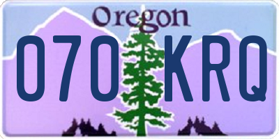 OR license plate 070KRQ