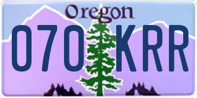 OR license plate 070KRR