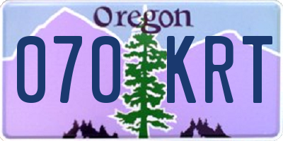OR license plate 070KRT