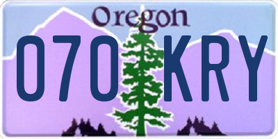 OR license plate 070KRY