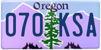 OR license plate 070KSA