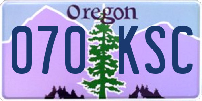 OR license plate 070KSC