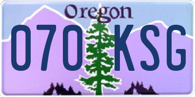 OR license plate 070KSG