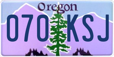 OR license plate 070KSJ