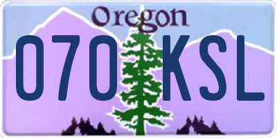 OR license plate 070KSL