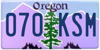 OR license plate 070KSM