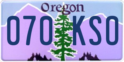 OR license plate 070KSO