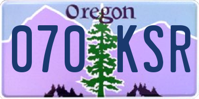 OR license plate 070KSR