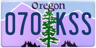 OR license plate 070KSS