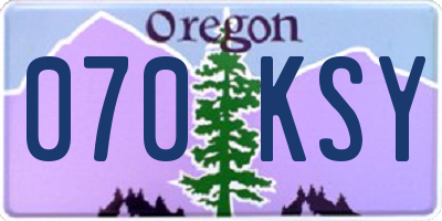 OR license plate 070KSY