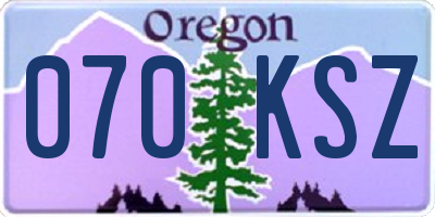 OR license plate 070KSZ