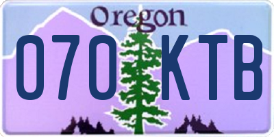 OR license plate 070KTB