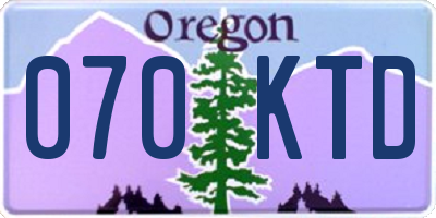 OR license plate 070KTD