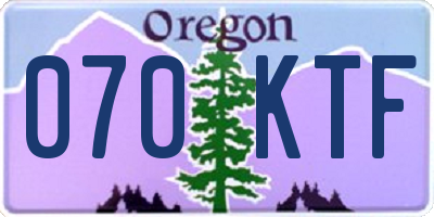 OR license plate 070KTF
