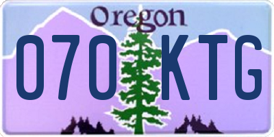 OR license plate 070KTG