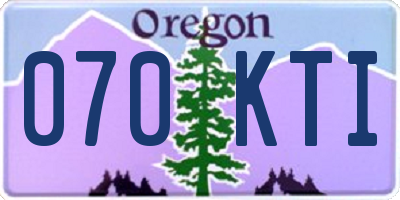 OR license plate 070KTI