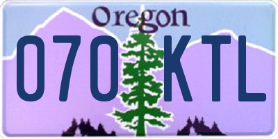 OR license plate 070KTL