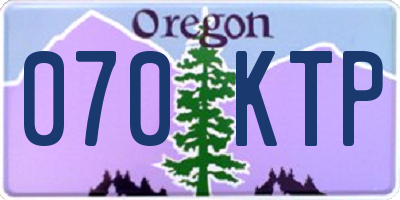 OR license plate 070KTP