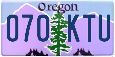 OR license plate 070KTU