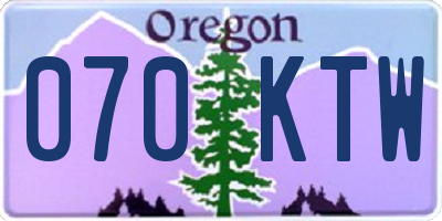 OR license plate 070KTW