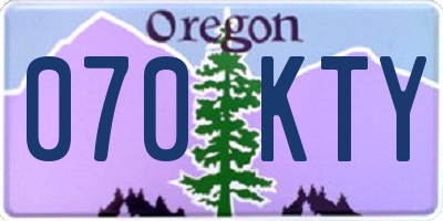 OR license plate 070KTY