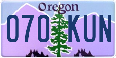 OR license plate 070KUN