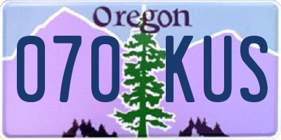 OR license plate 070KUS