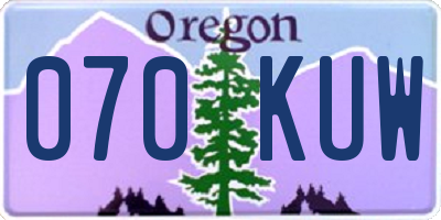 OR license plate 070KUW