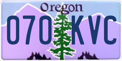 OR license plate 070KVC