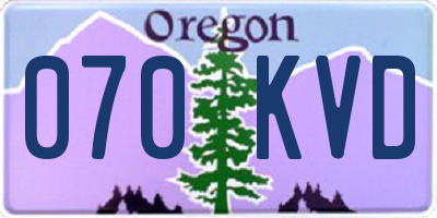 OR license plate 070KVD
