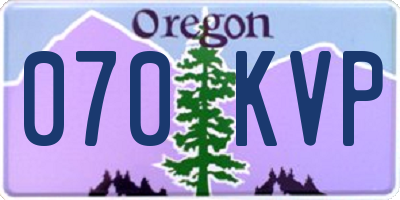 OR license plate 070KVP