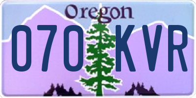 OR license plate 070KVR