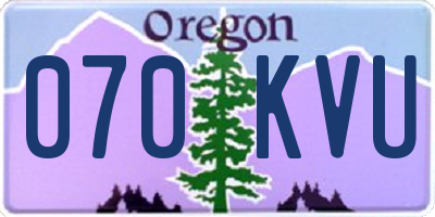 OR license plate 070KVU