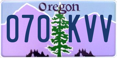OR license plate 070KVV