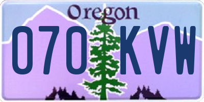 OR license plate 070KVW