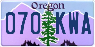 OR license plate 070KWA