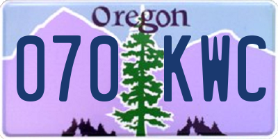 OR license plate 070KWC