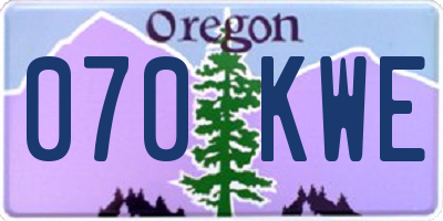 OR license plate 070KWE