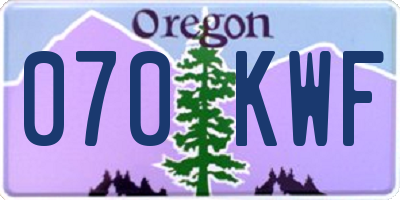 OR license plate 070KWF