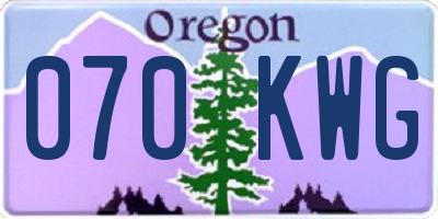 OR license plate 070KWG