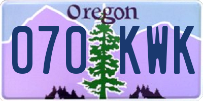 OR license plate 070KWK