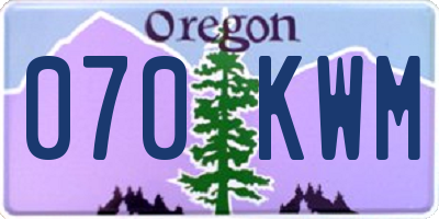 OR license plate 070KWM