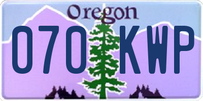 OR license plate 070KWP