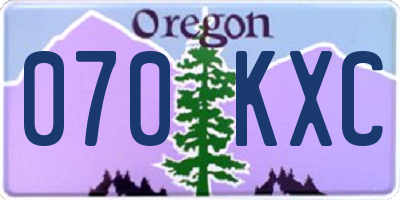 OR license plate 070KXC
