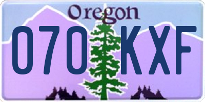 OR license plate 070KXF