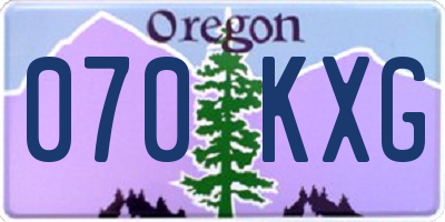 OR license plate 070KXG