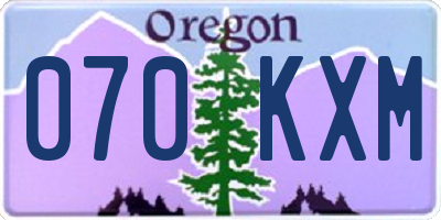 OR license plate 070KXM